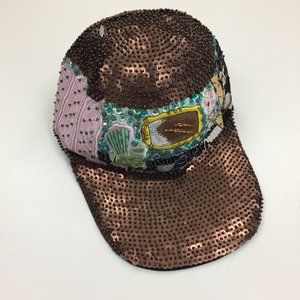 NWOT KOLORWAY USA Multi-Colored Beaded Sequin Embellished Wardrobe Cotton Cap